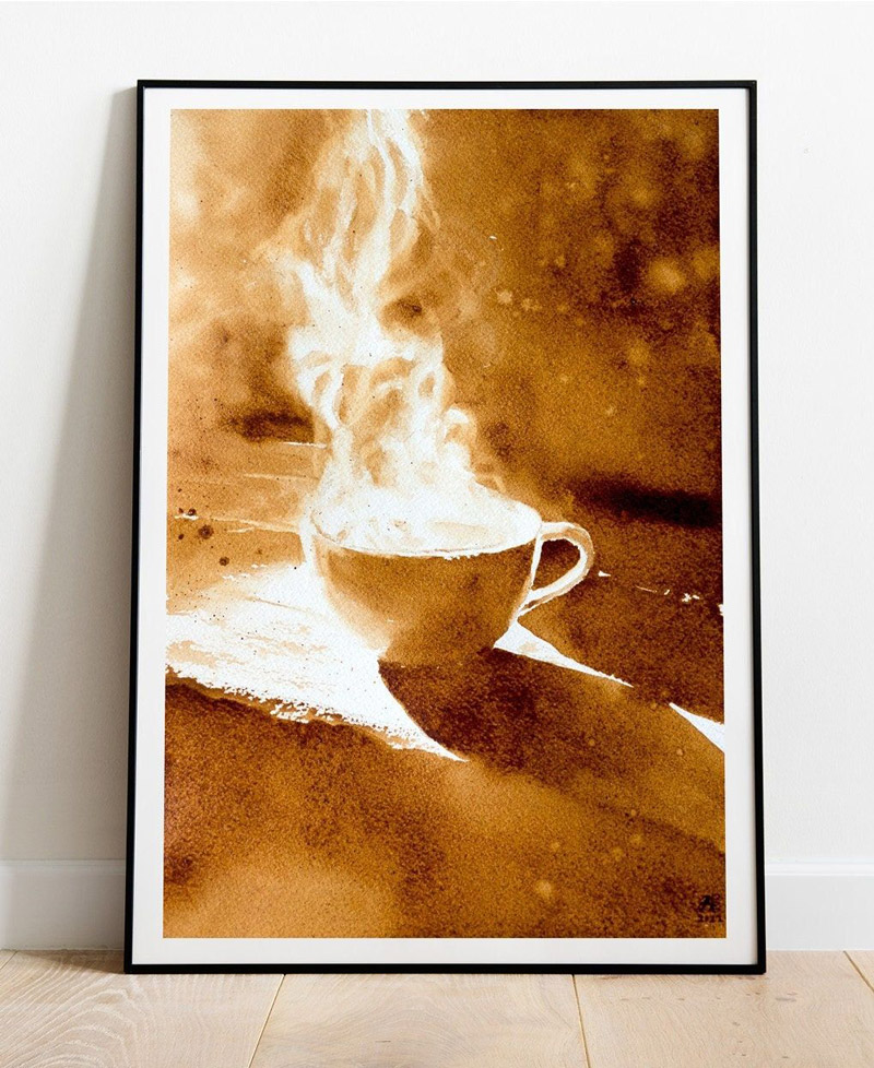 تابلو نقاشی با موضوع قهوه یا چای